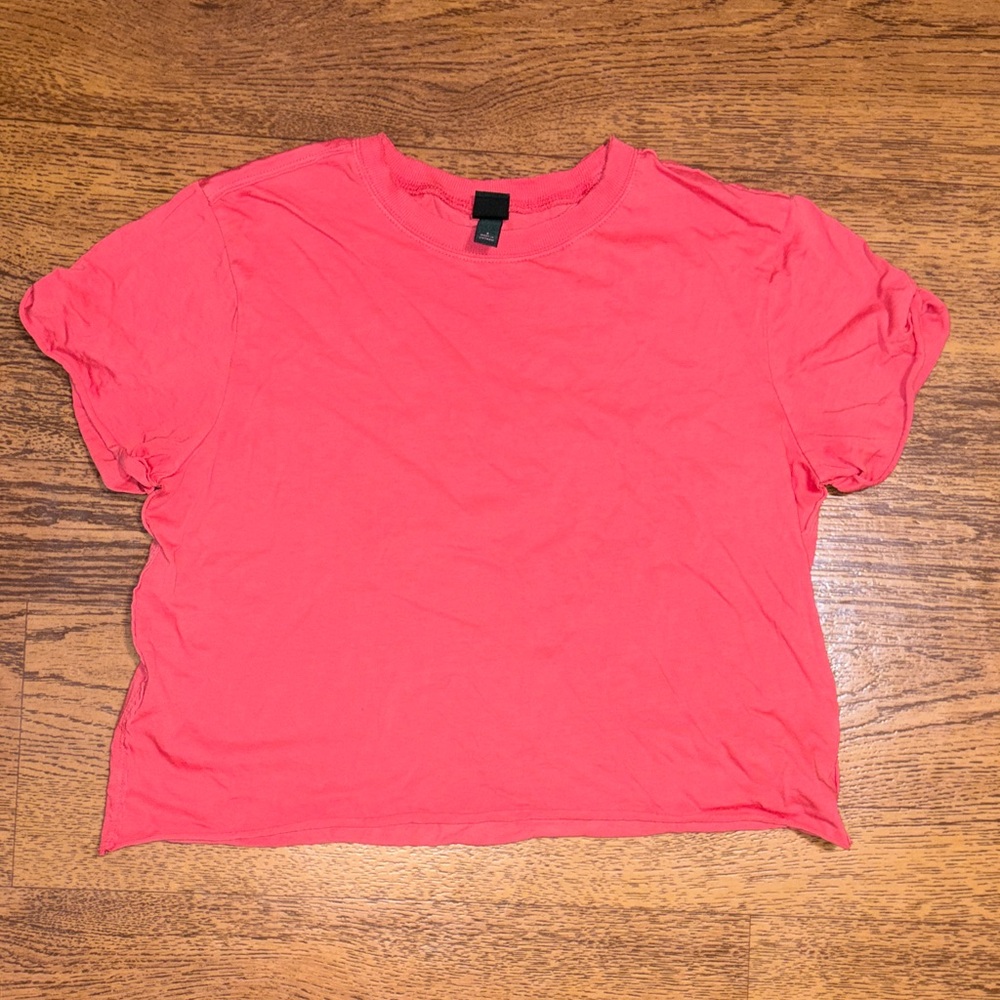 wild fable Neon Coral Crop Tee
